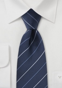 Cravate bleu marine rayures fines
