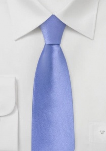 Cravate unie bleu clair étroite soie
