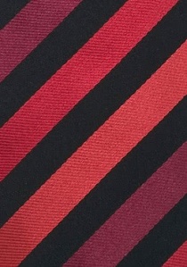 Cravate rayée nuances rouge noire XXL
