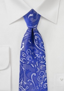 Cravate XXL motif paisley bleu outremer
