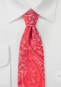 Cravate business XXL motif paisley rouge