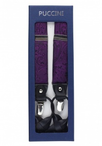 Bretelles motif paisley violet
