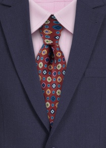 Cravate en soie pour hommes Emblèmes bordeaux