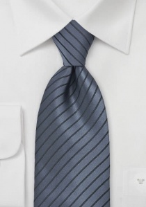 Cravate grise rayures noires