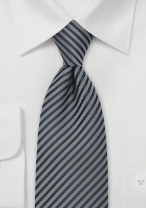 Cravate grise et noire à rayures