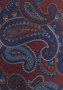 Chiffon décoratif motif paisley rouge foncé
