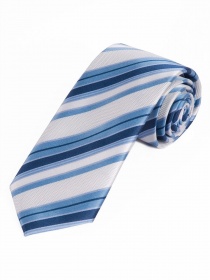 Cravate XXL décor élégant à rayures blanc bleu