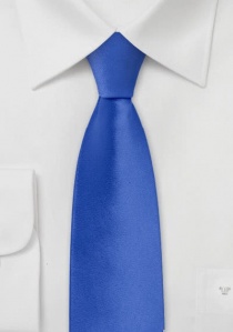 Cravate étroite bleu électrique unie
