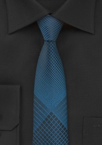 Cravate étroite bleu turquoise losange