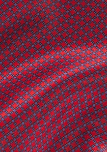 Cravate lavallière rouge quadrillage bleu outremer