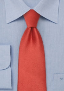 Cravate rouge orangé unie