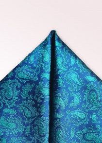 Chiffon décoratif Paisley bleu foncé bleu vert