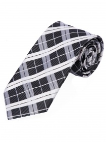 Krawatte Karo-Design weiß nachtschwarz