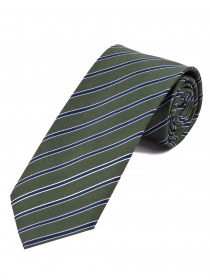 Cravate d'affaires à rayures brun-vert bleu marine