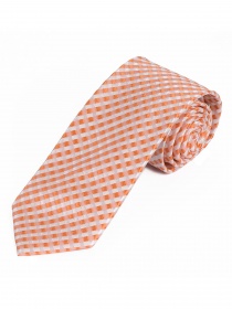 Cravate motif structuré orange blanc
