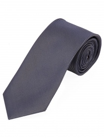 Cravate business XXL rayures verticales bleu gris