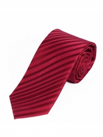 Cravate homme étroite, unie, à rayures, rouge