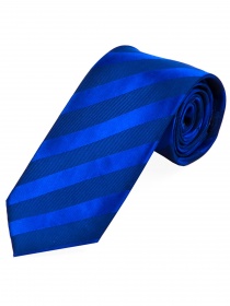 Cravate fine unie à rayures bleu