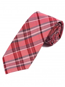 Cravate extra-fine tartan rouge moyen navy