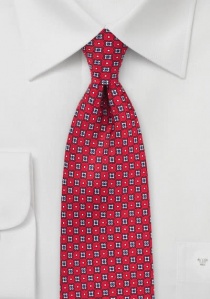 Cravate rouge à motif floral