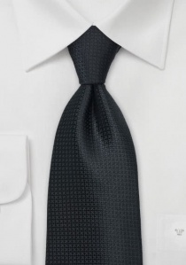 Cravate quadrillage noir profond