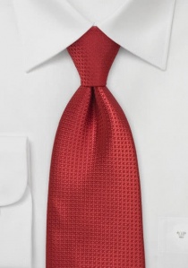 Cravate quadrillage rouge ton sur ton