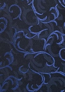 Cravate dessin baroque bleu marine