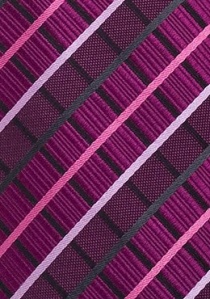 Cravate imprimé géométrique rose fuschia