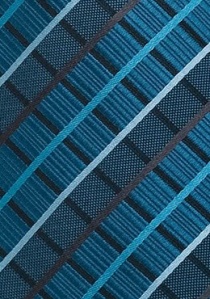 Cravate imprimé géométrique bleu pétrole