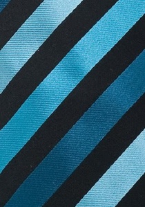 Cravate rayures turquoise noir