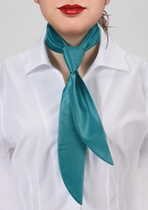 Cravate femme unie bleu canard