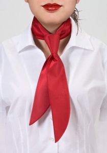 Cravate femme unie rouge chatoyant