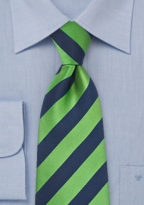 Cravate rayée verte bleu marine