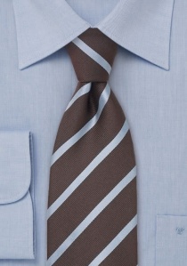 Cravate Clip rayée marron