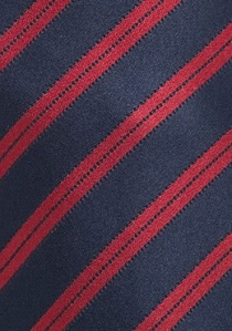 Cravate bleu marine rayures italiennes rouges