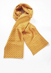 écharpe en soie emblème jaune d'or double face