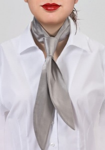 Cravate femme unie gris perle