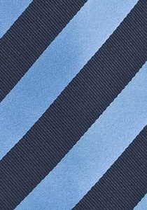 Cravate bleu marine rayures bleu clair