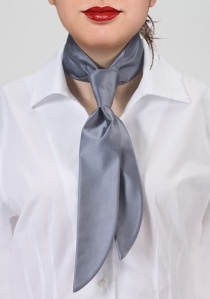 Cravate femme grise unie satin