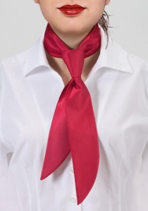 Cravate femme rouge rubis microfibre