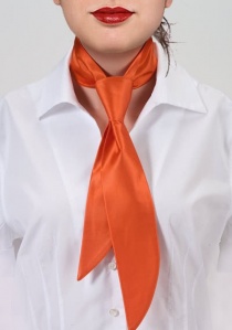 Cravate femme orange unie