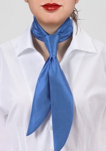 Cravate femme unie bleu mat