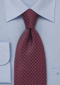 Cravate bordeaux carré bleu