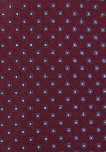 Cravate bordeaux carré bleu