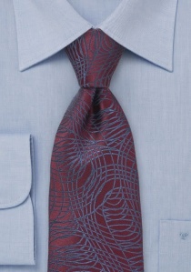 Cravate bordeaux bleu fantaisie soie