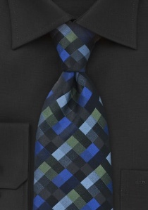 Cravate mosaïque bleu vert