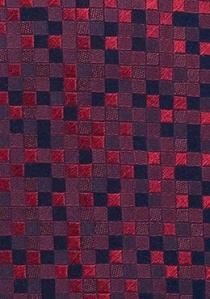 Cravate petite mosaïque rouge noire