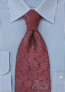 Cravate bordeaux motif cachemire gris