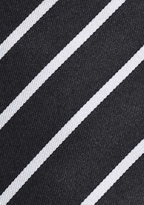 Cravate étroite rayée noire