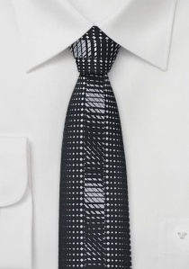 Cravate étroite noire imprimé fête